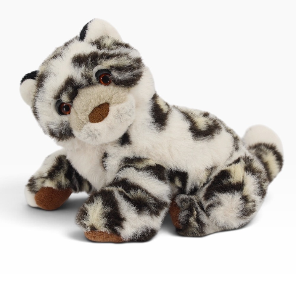 Dakin Trudi Snow Leopard Plush White Black Spotted Stuffed Animal 12in